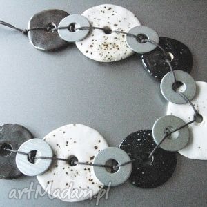 handmade naszyjniki naszyjnik „czarno - białe kręgi”