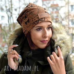 czapka w misie niedźwiadek ciepła unisex beanie, prezent