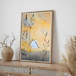 Oryginalna A3. Akwarela, łąka, ilustracja, trawy