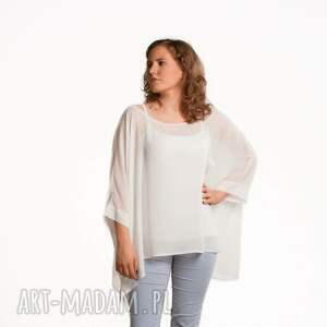 pomysł jaki prezent pod choinkę Biała tuniko narzutka z szyfonu