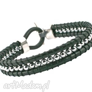 handmade snake wrap: srebrny hematyt