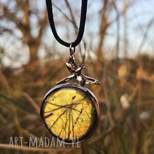 Naszyjnik z labradorytem i ważką, miedź, outlander