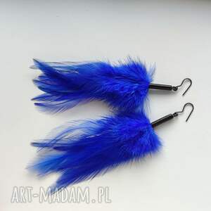 piórko kolczyki srebro, mosiądz