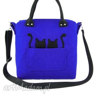 ręczne wykonanie na ramię chest blue & black cats/strap