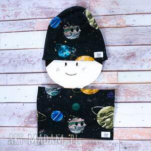 komplet czapka komin planety rozmiar - 10 lat, ubrania dla dzieci