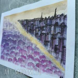 kkjustpaint nowy jork central park miasto akwarela obraz pejzaż miejski a4