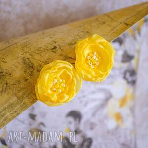 kolczyki ukwiecone - żółte nr 2 (bigle