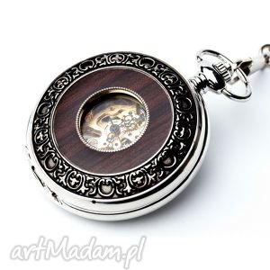 handmade zegarki elegancja w drewnie III (silver)