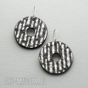 Duże kolczyki koła handmade - industrialna biżuteria
