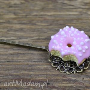 wsuwka różowydonut, modelina fimo, donut vintage, słodycze