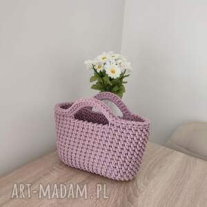 koszyk - torba szydełkowa do ręki ze sznurka 25cmx20cm na zakupy