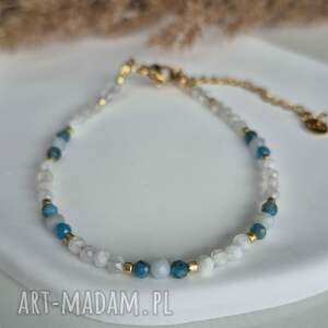 bransoletka spokój oceanu, amazonit biżuteria bandmade kamień księżycowy