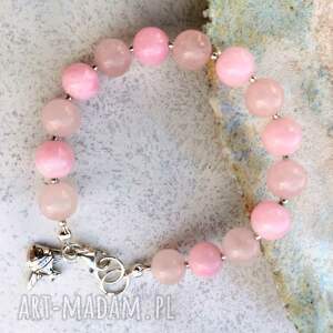 srebrna bransoletka z rybkką a984 ze srebra fanki różu