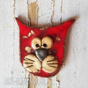 kot magnes kolekcjonerski 3 d ceramiczny kotek czerwony kot