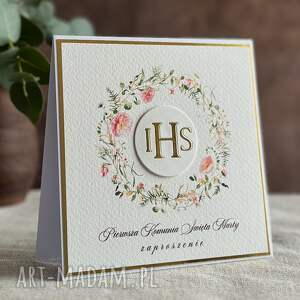 eleganckie zaproszenia komunijne, wzór 48e pierwsza komunia