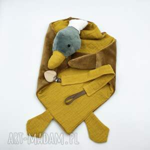 ręcznie robione maskotki przytulanka kaczka dla niemowląt z zawieszką