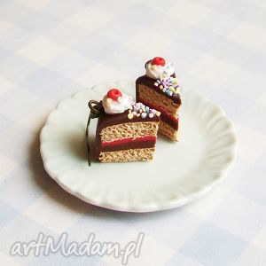 kolczyki torty czekoladowe 2, torciki, modelina słodkości