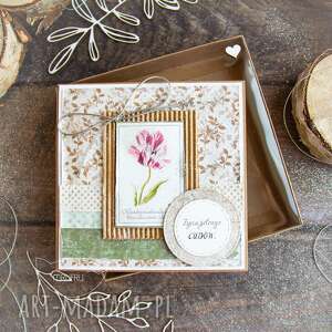 naturalna kartka w pudełeczku z efektem szklanej - mrufru akcesoria scrapbooking