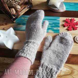rękawiczki alpaki - beż, wełna, wool, prezent dla niej, prezent