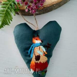 dekoracje zawieszka ozdobna z haftem lisek ozdoba jesienna