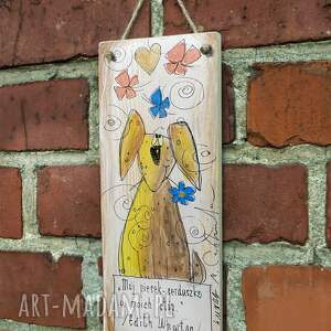 deseczka z sentencją mój piesek - serduszko u moich stóp dom, deska