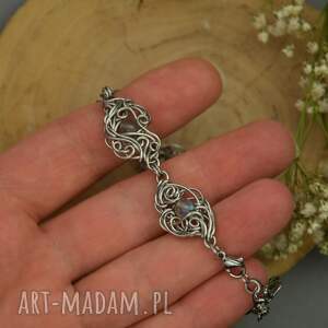 Prezent Bransoletka regulowana kolorowe labradoryty, wire wrapping