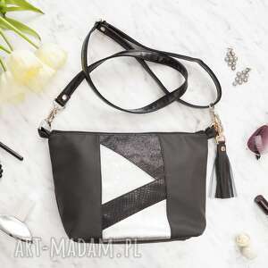 handmade torebki patty mini bag (black&silver)