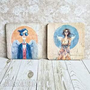 para podkładek - anielski duet - Stworki we wzorki dom podkładki