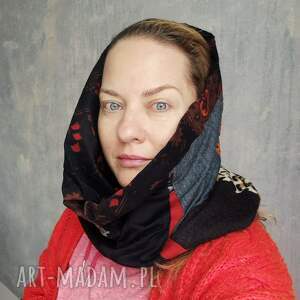 komin miękki patchworkowy ciepły można go naciągnąć na głowę