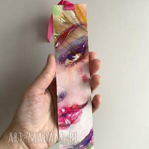 Prezent Zakładka papierowa Pink Lips ręcznie malowana akwarela