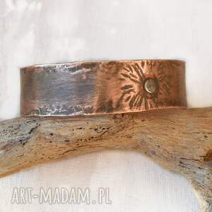 bransoletka - bangla z kutej oksydowanej miedzi /70/, biżuteria miedziana