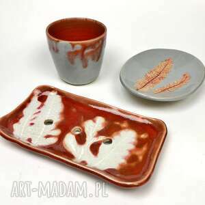 handmade ceramika ceramiczny komplet łazienkowy ręcznie robiony
