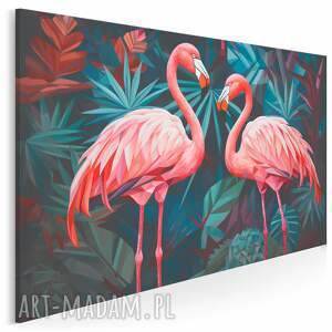 obraz na płótnie - flamingi ptaki stylowy dla nastolatki - 120x80 cm (123901)
