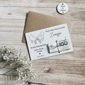 kartka ślubna na pieniądze 6 w dniu waszego ślubu, prezent ślubny, pomysł