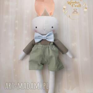 Prezent Króliczek Henry, przytulanka ręcznie szyta, GOTOWY