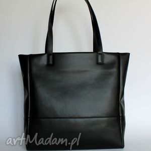 handmade na ramię shopper bag - czarna