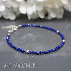 handmade delikatna bransoletka z lapis lazuli "aerin"