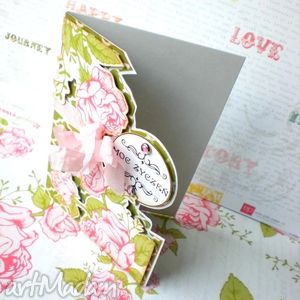 ręcznie robione scrapbooking kartki różana kartka