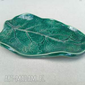 handmade ceramika mydelniczka liść