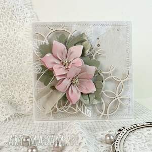 handmade scrapbooking kartki kartka z kwiatami w pudełku