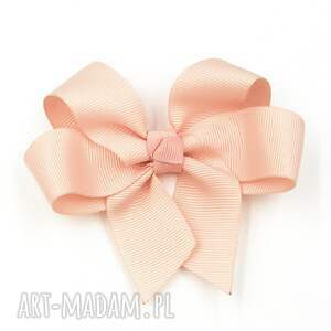 handmade dla dziecka spinka do włosów big bow petal peach