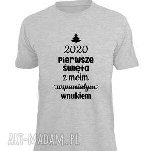 handmade prezenty koszulka z nadrukiem pierwsze święta z żoną, dziewczyną, imię, we