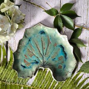 Podstawka na biżuterię, listek, ceramiczna