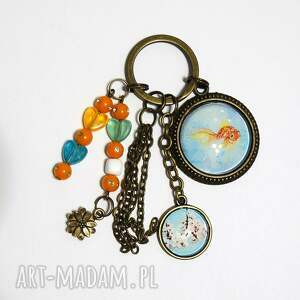 Prezent Breloczek - Złota rybka, kwiat, serce, brelok, do kluczy