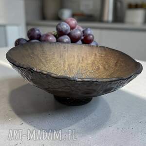 ceramika ręcznie robiona misa patera ze złotym wnętrzem - 24,5 cm do sqlonu