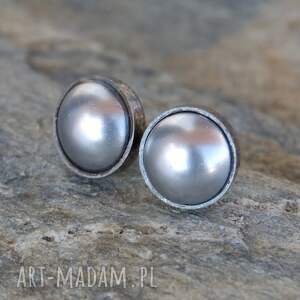 kolczyki srebrne drobineczki perła b774 retro ładne, stylowe