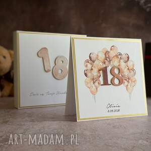 Prezent Kartka na 18 urodziny z pudełkiem i kopertą, BH 20