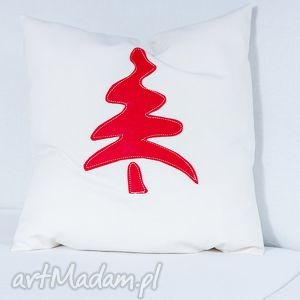 bawełniana poduszka z choinką, poszewka, świąteczna silikon