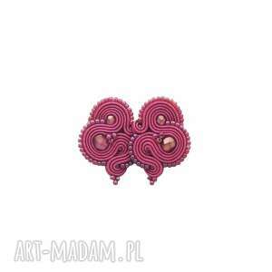 kolczyki soutache midi magenta