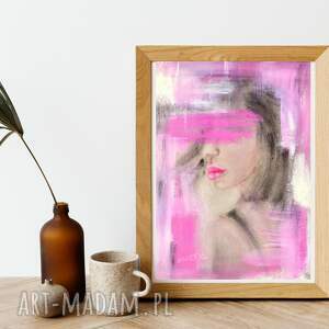 wydruk kolor kobiety purpurowy, obraz do salonu sypialni abstrakyjny